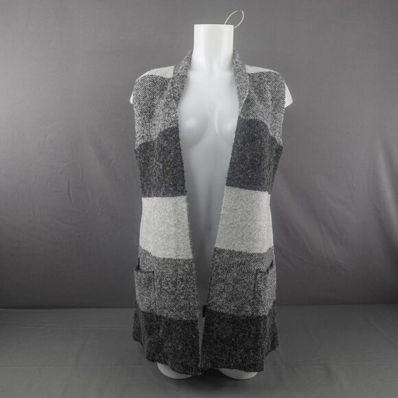 Evolution Cyrus Women‎ Sweater Vest Small Gray Long Tunic Soft Cozy Wrap Lounge - Picture 1 of 12